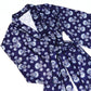 Navy Fan Satin Robe: Large/Extra Large