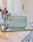 Hampton Train Case Light Blue Patent