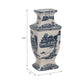 Decorative Jar - Blue Ceramic Chinoiserie Temple, 15 in.