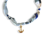 Scarf Bandana Charm Necklaces : Heart CZ - Purple Blue Abstract Scarf