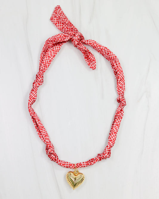 Serafina Scarf Charm Necklace Rd Wht Geo: Default