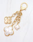 Jasmine Clover Bag Charm Worn Gold: Default