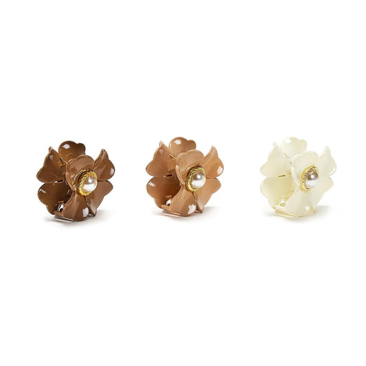 Floral Claw Clip with Pearl