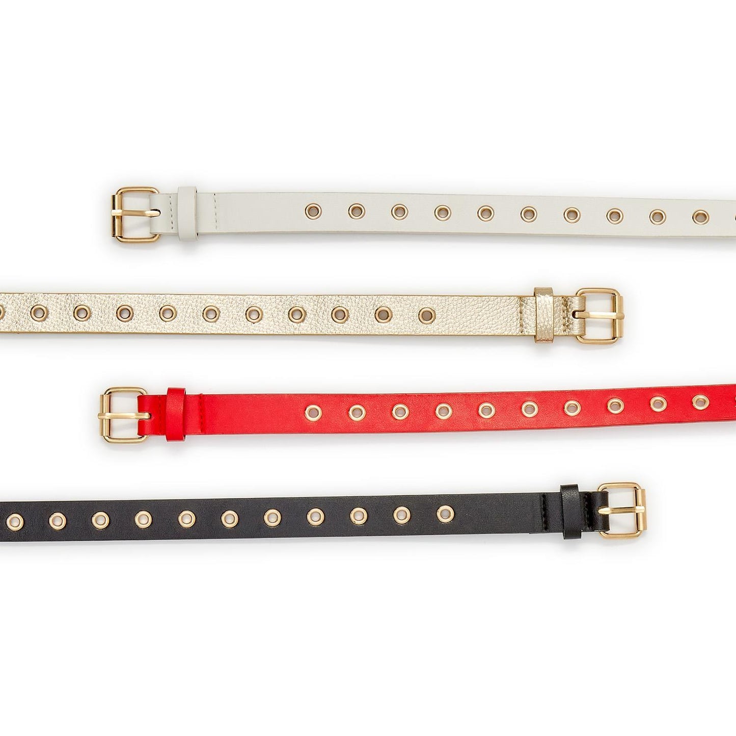 Glam Grommet Vegan Leather Belts w/Grommets (4 Colors)