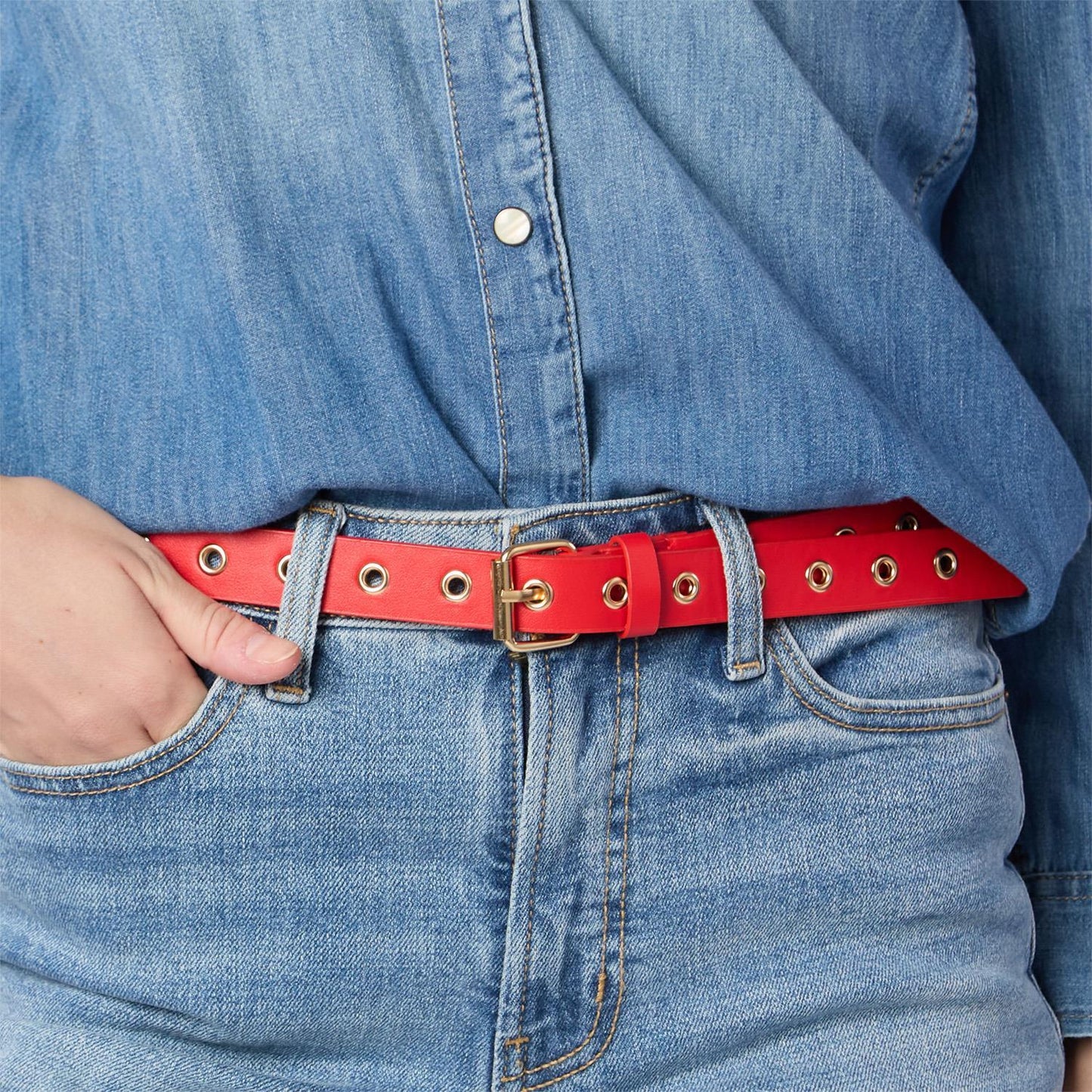 Glam Grommet Vegan Leather Belts w/Grommets (4 Colors)