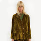 Kim Crushed Velvet Jacket Smokey Olive W/Mani Print Lining