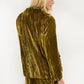 Kim Crushed Velvet Jacket Smokey Olive W/Mani Print Lining