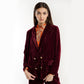 Kim Crushed Velvet Jacket Burgundy w/Mani Print Lining