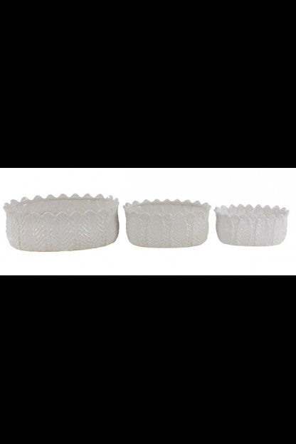 White Ceramic Planters (Set of 3)