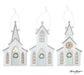 Distressed White Church Ornament (3 Styles)