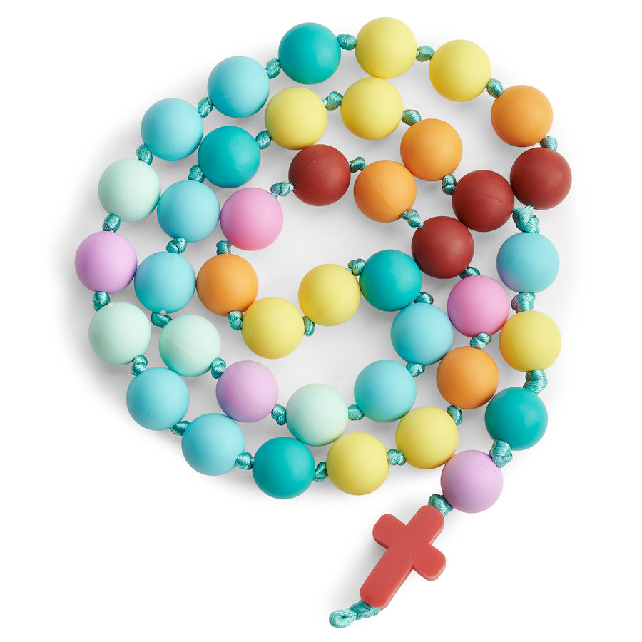 Blessed By God Silicone Rosary Necklace Teether
