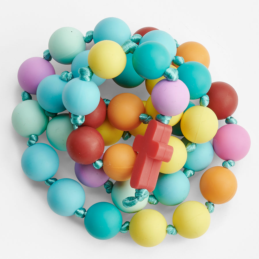 Blessed By God Silicone Rosary Necklace Teether