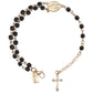 Beaded Gemstone Rosary Bracelet with Cross Charm