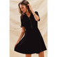CHRISTMAS HOLIDAY VELVET RUFFLED MINI DRESS: BLACK / S