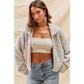 PEARL EMBELLISH SWEATER HOLIDY CHRISTMAS CARDIGAN: LT GREY / S