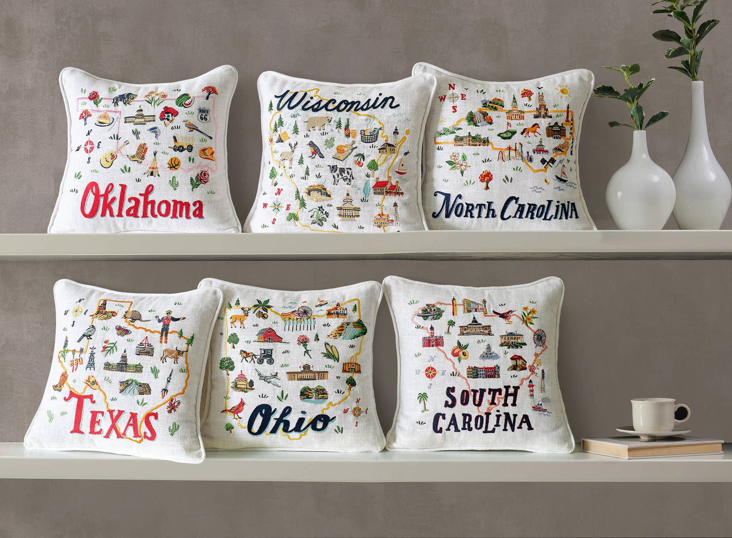 Louisiana Embroidered Pillow - Angela Staehling
