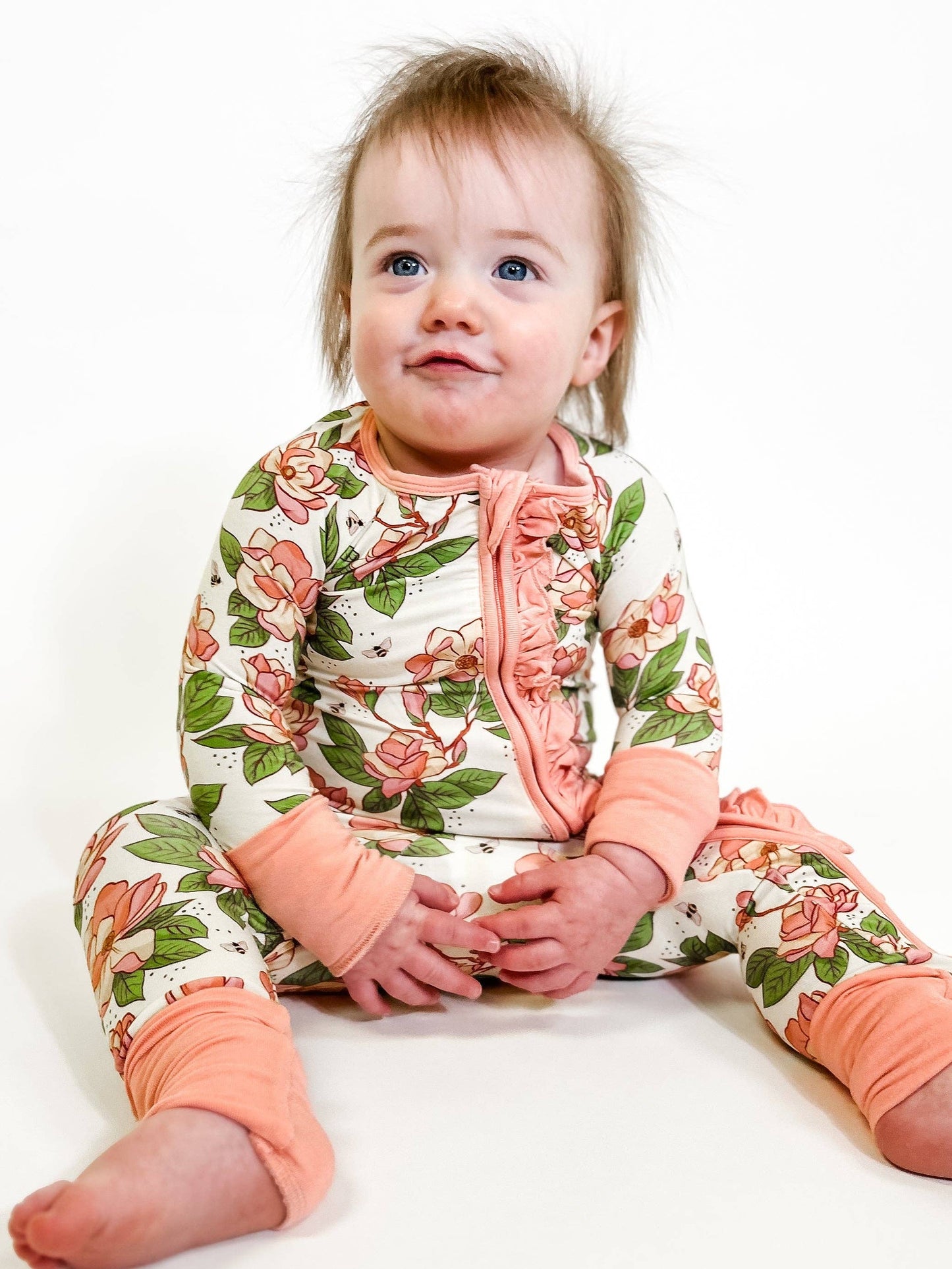 Magnolias - Zip Convertible Pajamas : 0-3 months