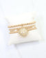 Carmen Coin Beaded Bracelet Set Tiger Worn Gold: Default