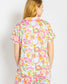 Summer Bouquet Short Sleeve Button Up Sleep Shirt w/Shorts