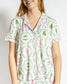 Nutcracker Trellis Short Sleeve Button Up Sleep Shirt w/ Pants
