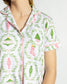 Nutcracker Trellis Short Sleeve Button Up Sleep Shirt w/ Pants