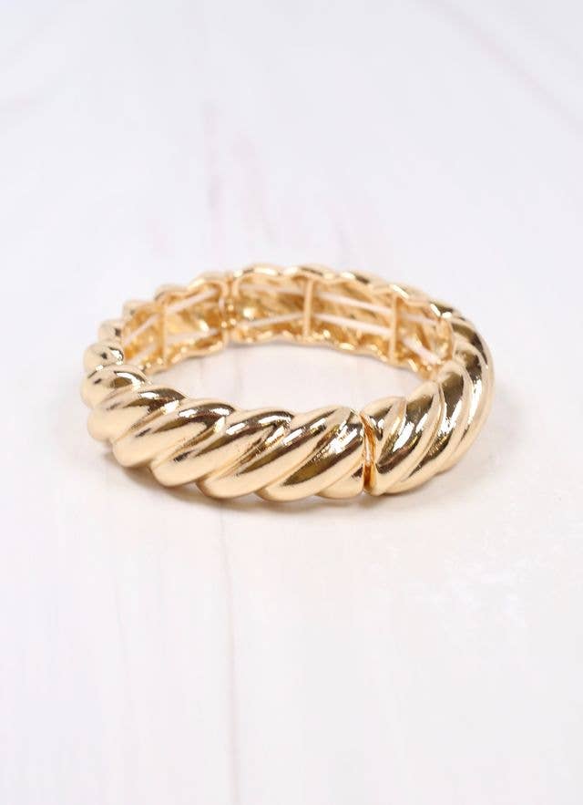 Vickery Twisted Stretch Bracelet GOLD: Default
