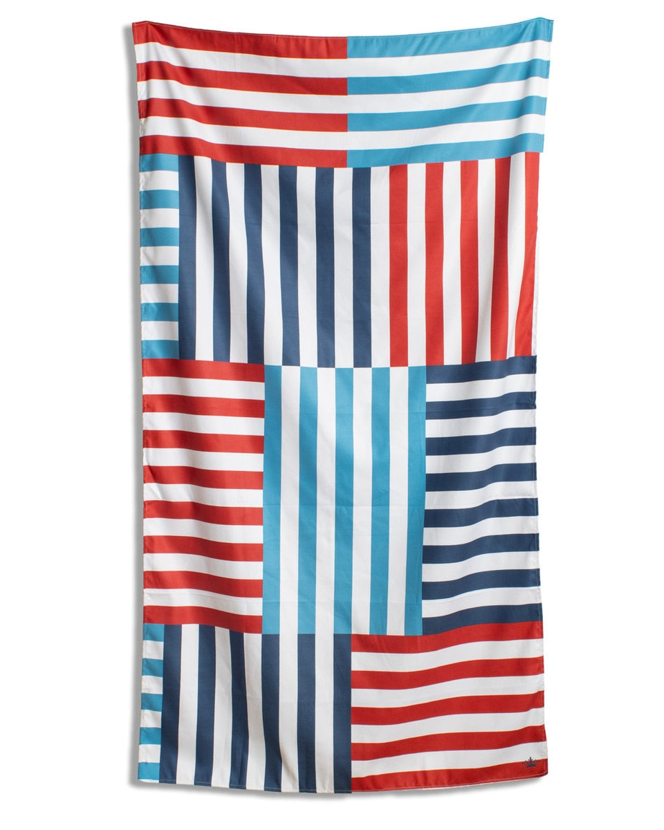 Freeport Stripe Giant Beach Towel in Red