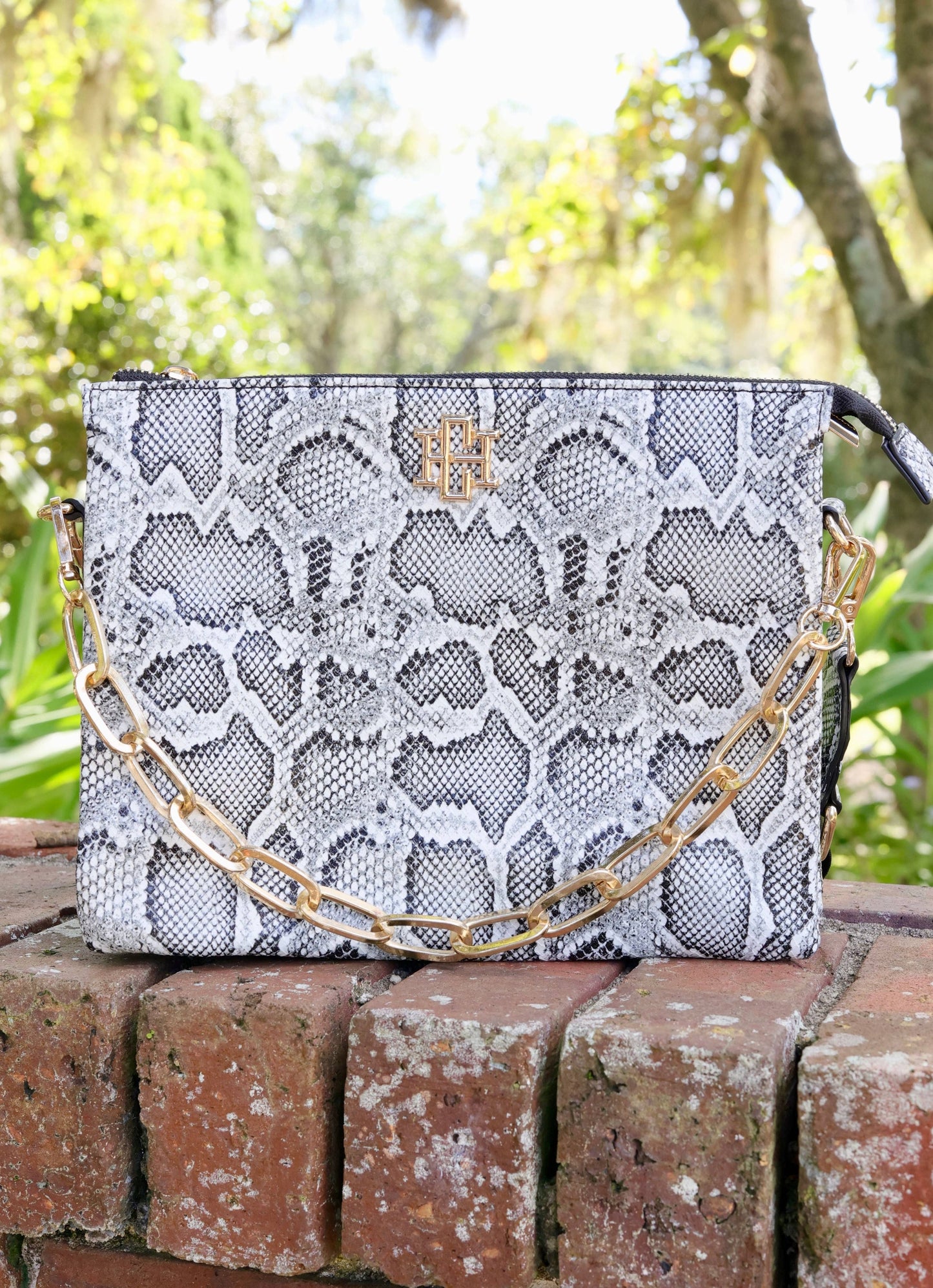 Ariana Crossbody CHARCOAL Vegan Snake: