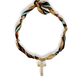 Scarf Bandana Charm Necklaces : Heart CZ - Purple Blue Abstract Scarf