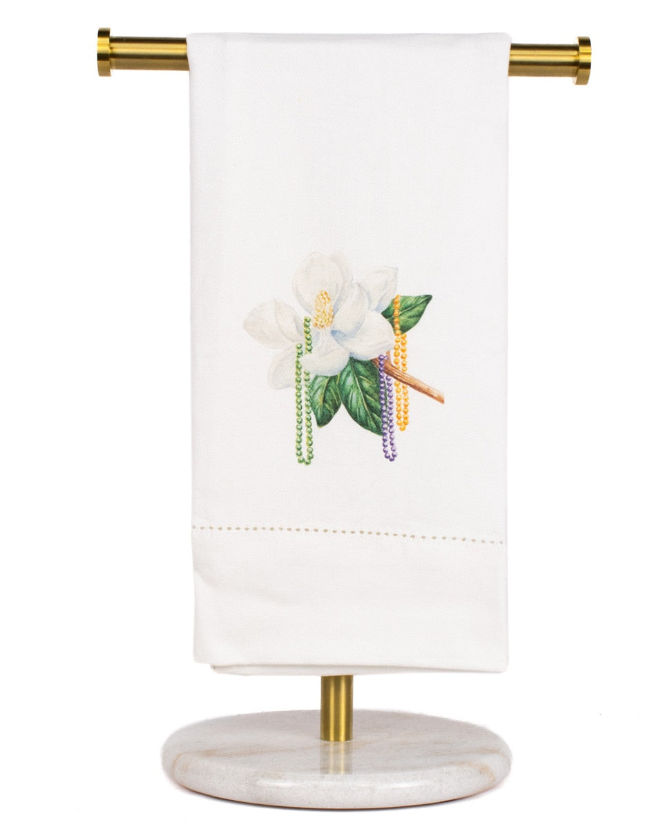 Mardi Magnolia Hemstitch Hand Towel
