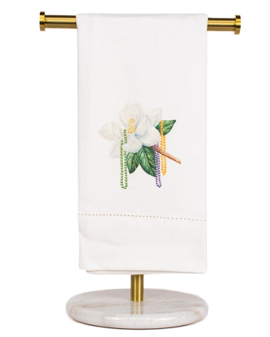 Mardi Magnolia Hemstitch Hand Towel