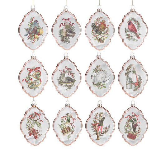 Twelve Days of Christmas Ornaments (Set of 12)