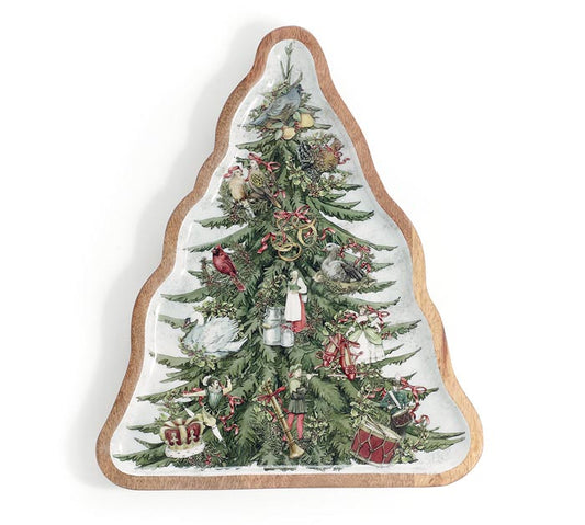 Twelve Days of Christmas Tree Wooden Tray