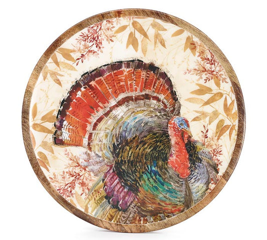 Circular Mango Wood Turkey Tray