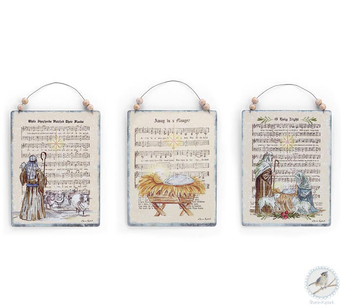 Tin Religious Hymn Ornaments (3 Styles)