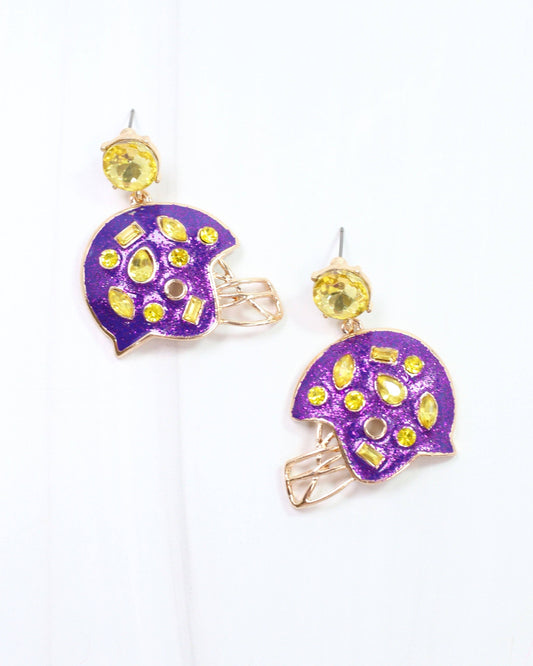 Halsey Helmet Earring Purple Gold: Default