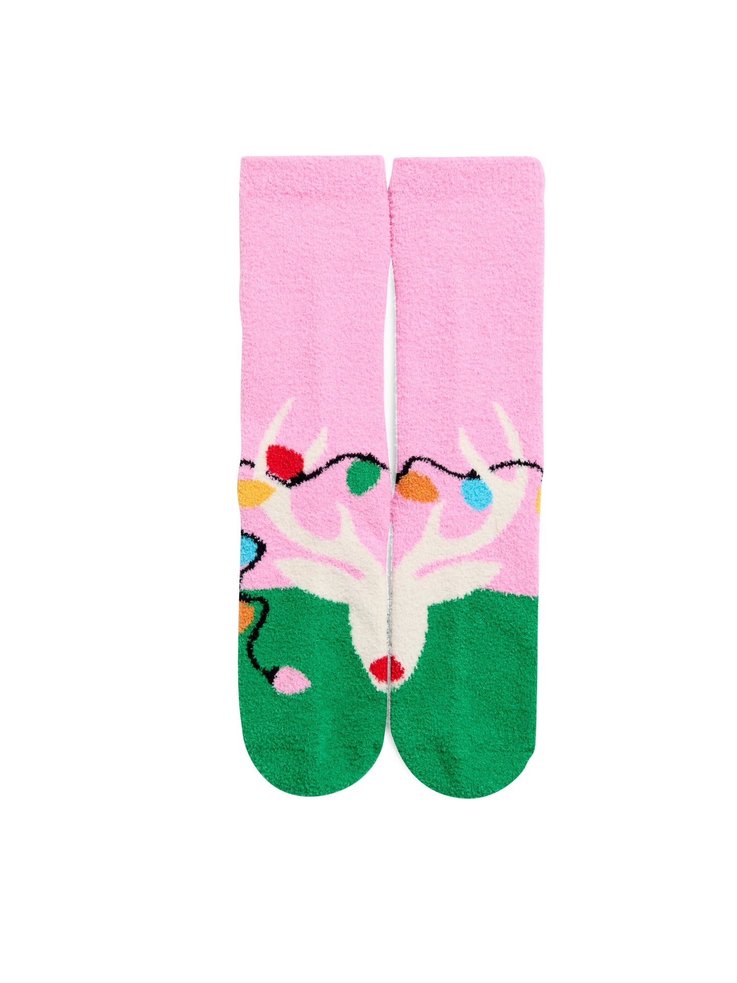 Reindeer Socks - Pink