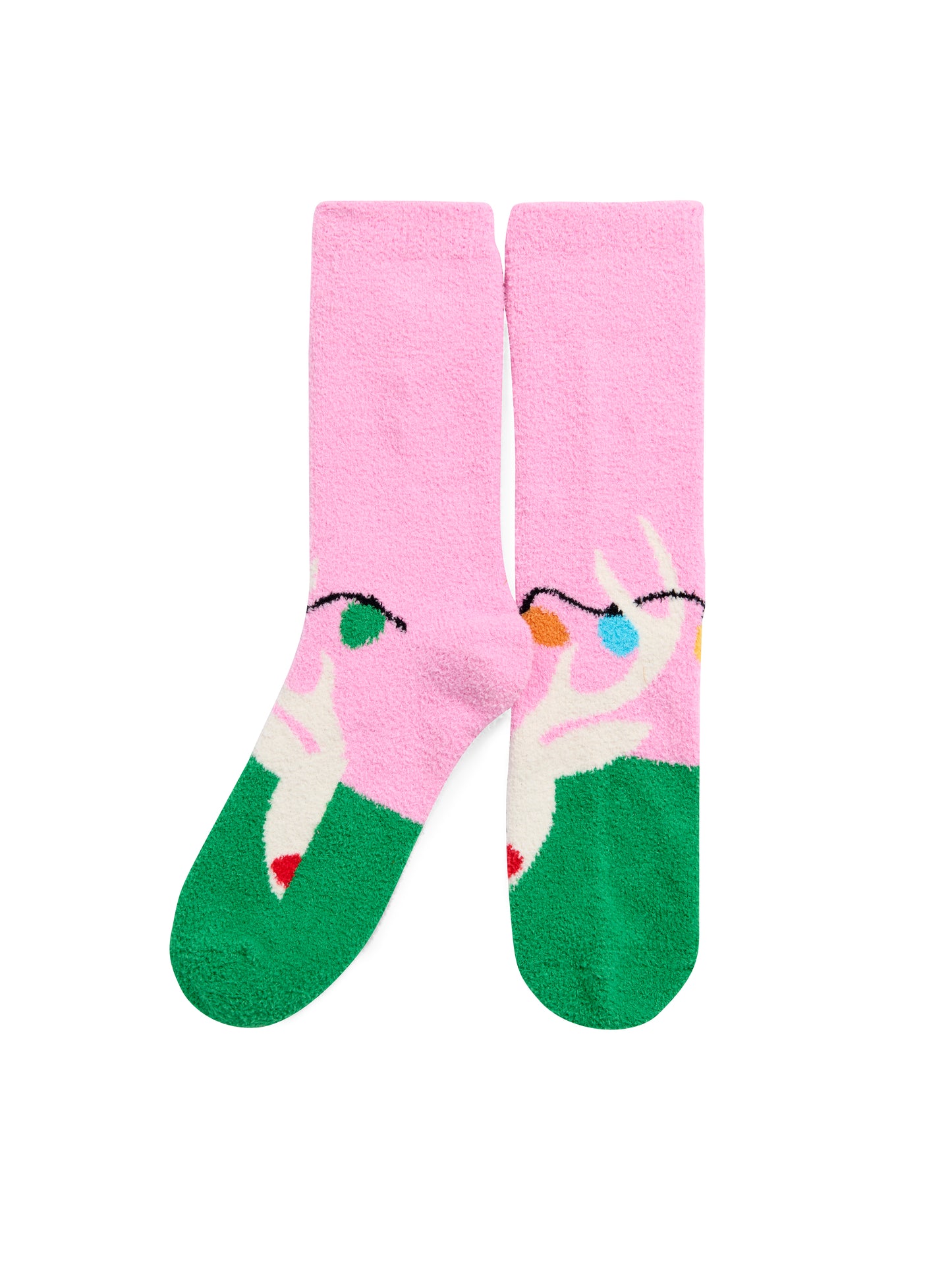 Reindeer Socks - Pink