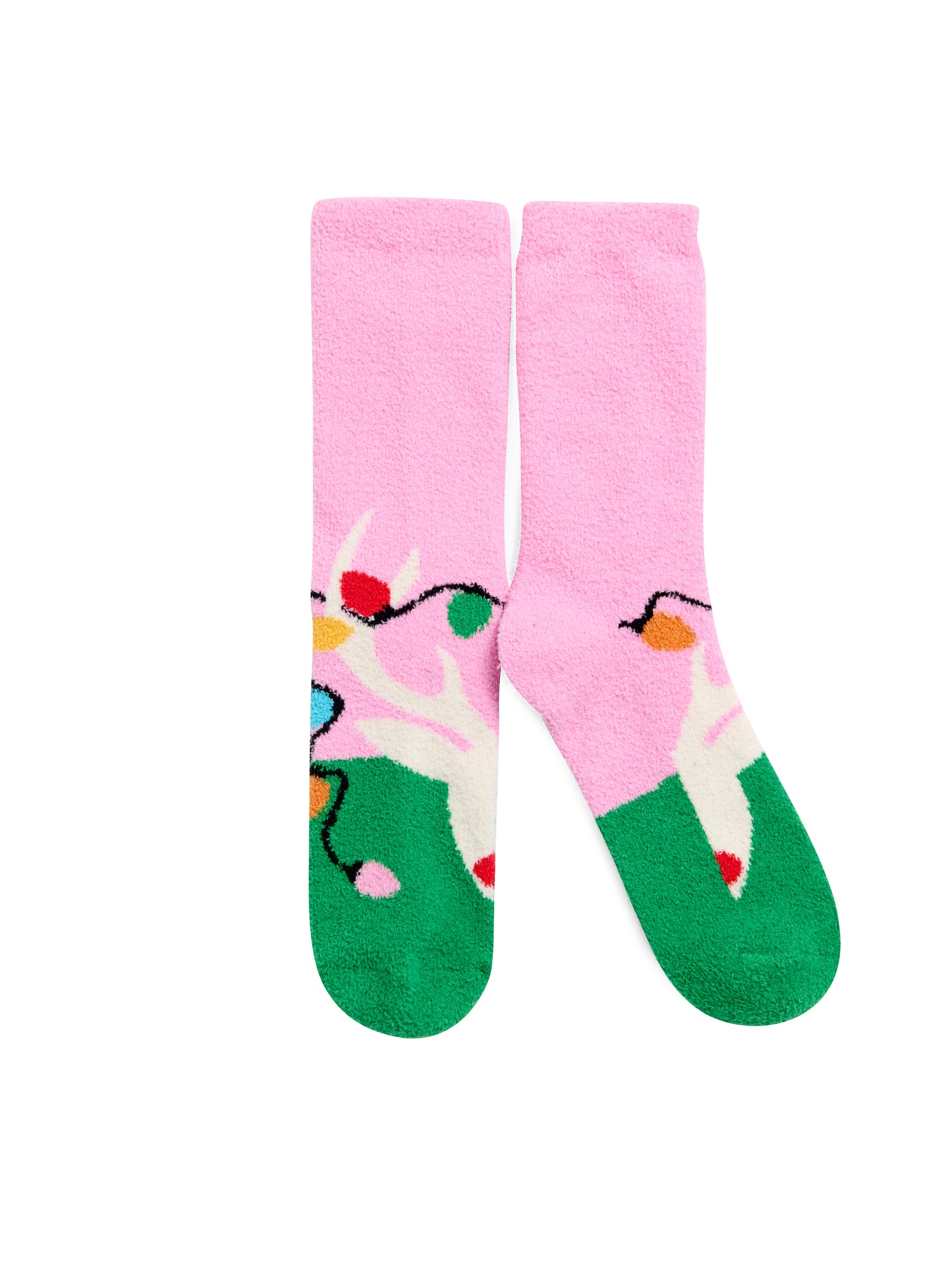 Reindeer Socks - Pink