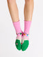 Reindeer Socks - Pink