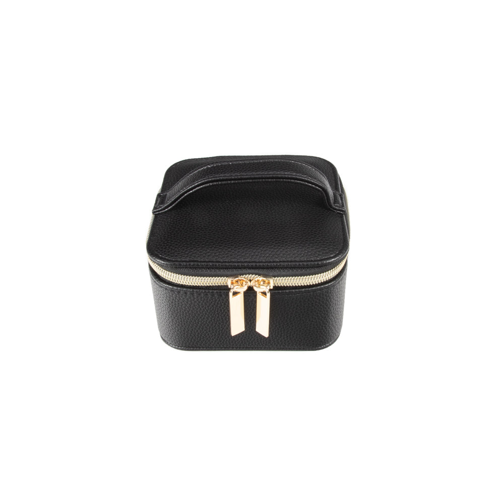 Leah Travel Jewelry Case with Pouch - Black