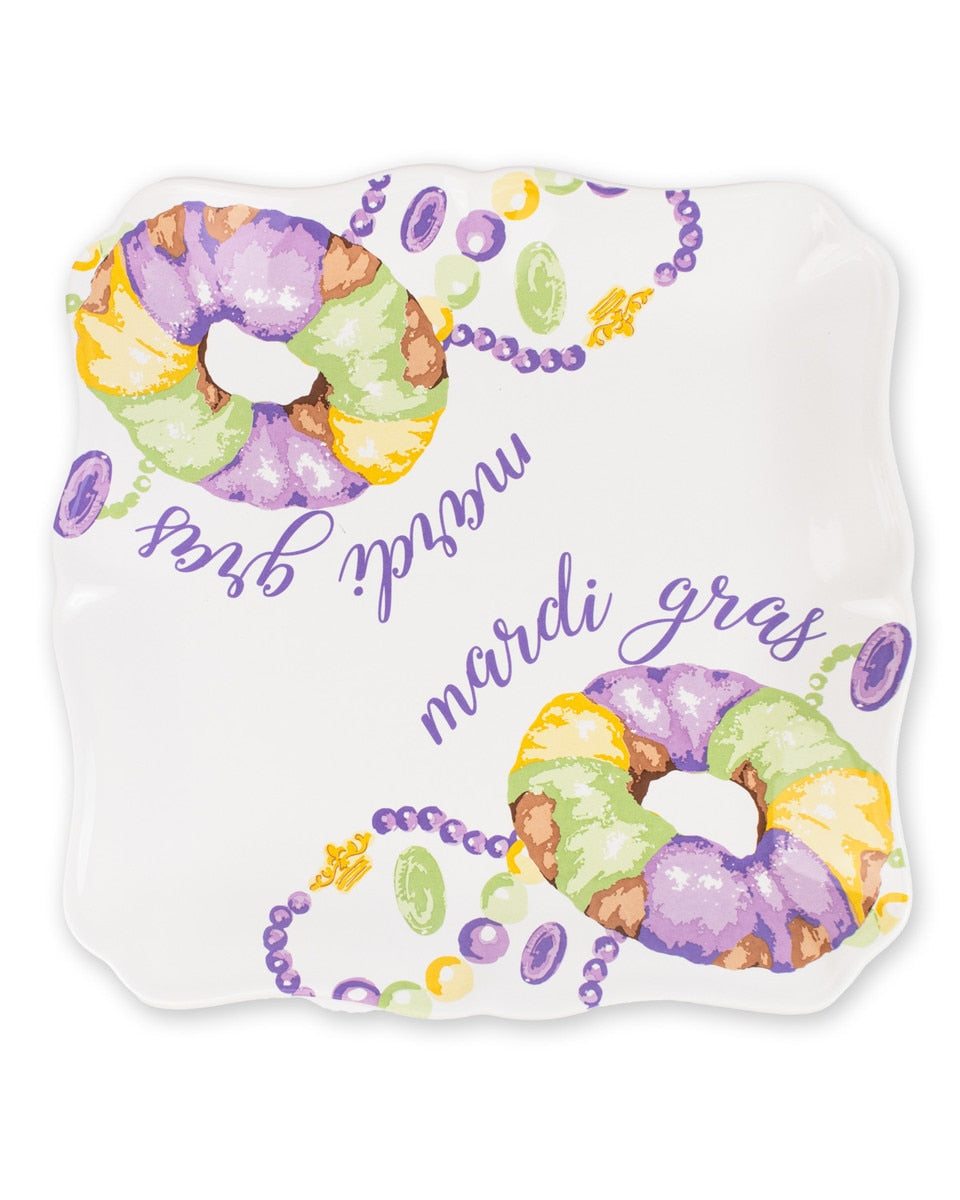 Mardi King Cake Square Platter