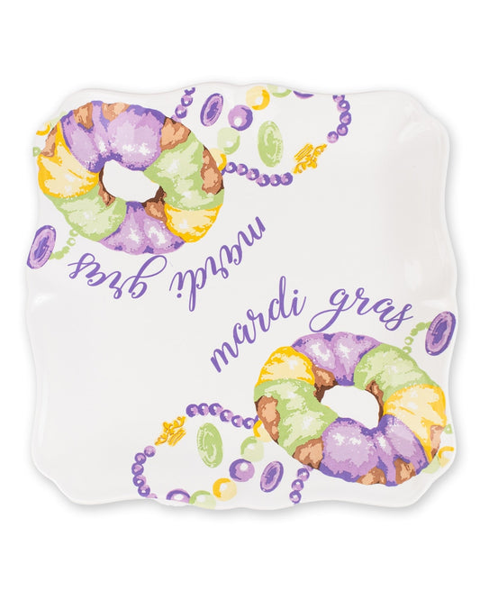 Mardi King Cake Square Platter