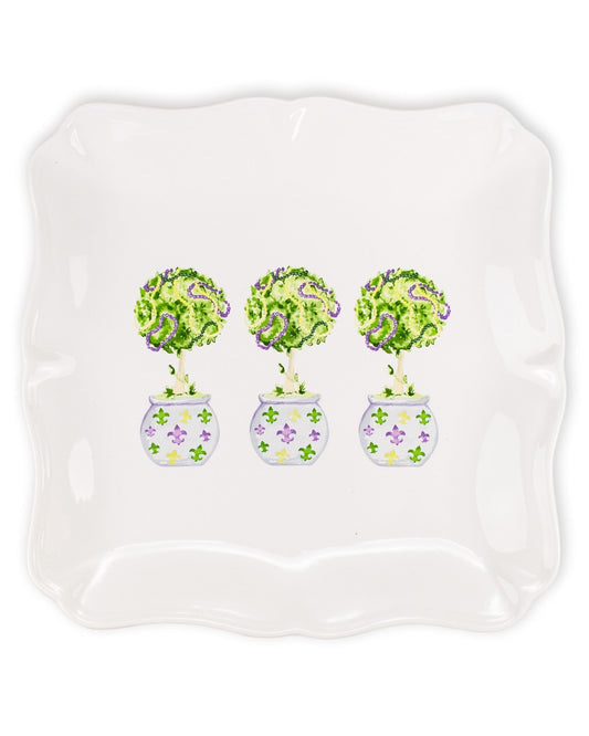 Mardi Topiary Square Platter