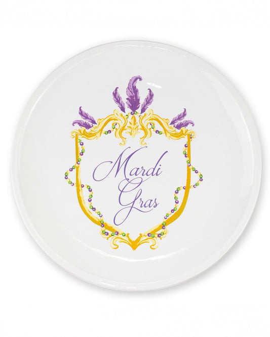 Mardi Gras Crest Round Platter