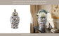 Decorative Temple Jar - White Ceramic Butterflies, 18 in.