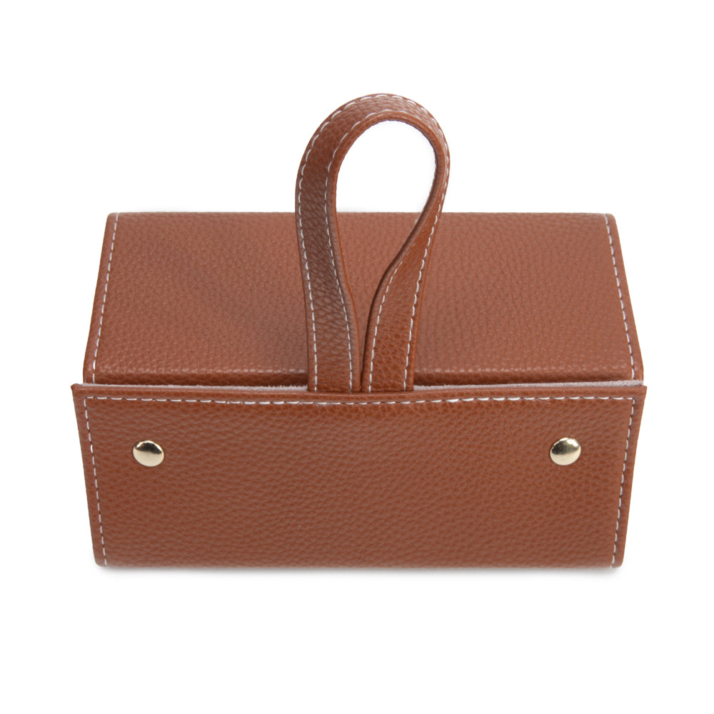 Leah Trio Eyewear Case - Saddle