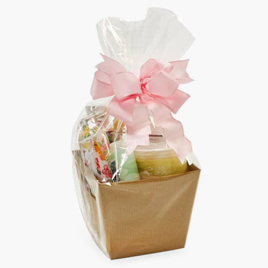 Clear Cellophane Basket Wrap Bags: Clear / 100 Pack / Small 12x4x20"