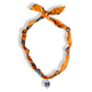 Scarf Bandana Charm Necklaces : Heart CZ - Purple Blue Abstract Scarf