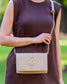 Cecilia Circle Logo Handbag Latte EC: Default